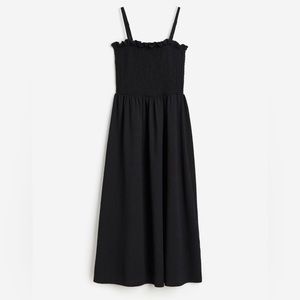 Smocked bodice midi dress